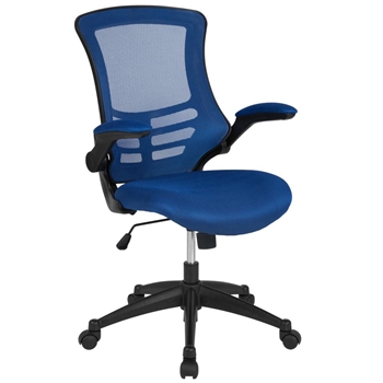 Desk Chair with Wheels | Swivel Chair with Mid-Back Mesh and LeatherSoft Seat for Home Office and Desk 