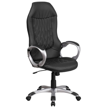 High Back Vinyl Executive Swivel Office Chair with Arms 