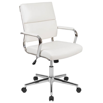 Mid-Back LeatherSoft Contemporary Panel Executive Swivel Office Chair 