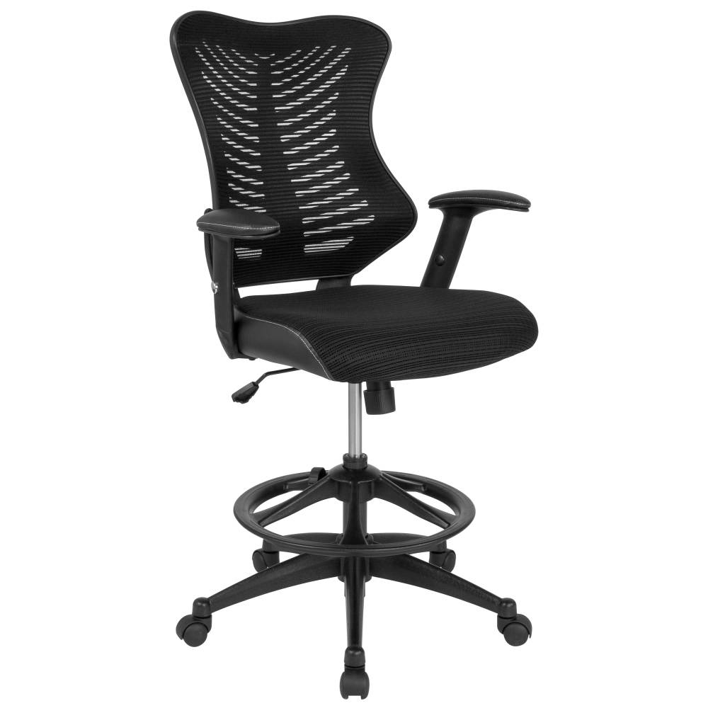 Black Mesh Drafting Chair