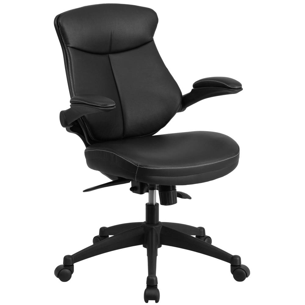 Black Mid-Back Leather Chair