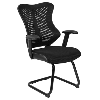 Black Mesh Sled Base Chair