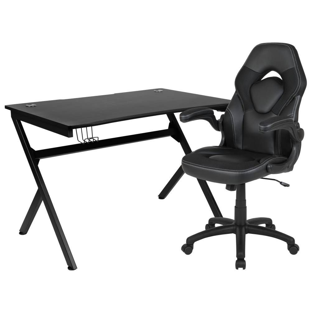 Black Gaming Desk & Chair Set