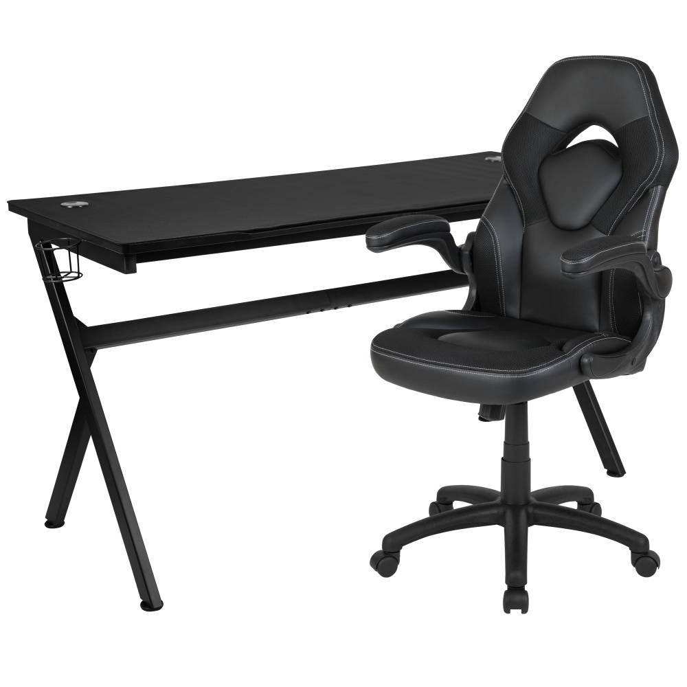 Black Gaming Desk & Chair Set