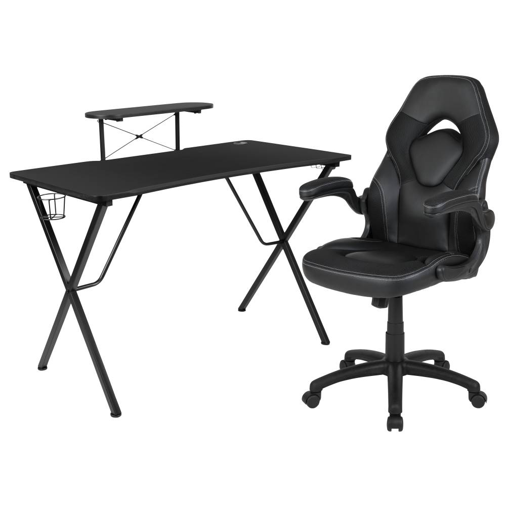 Black Gaming Desk & Chair Set