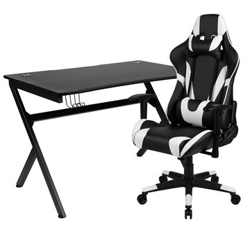 Black Gaming Desk & Chair Set