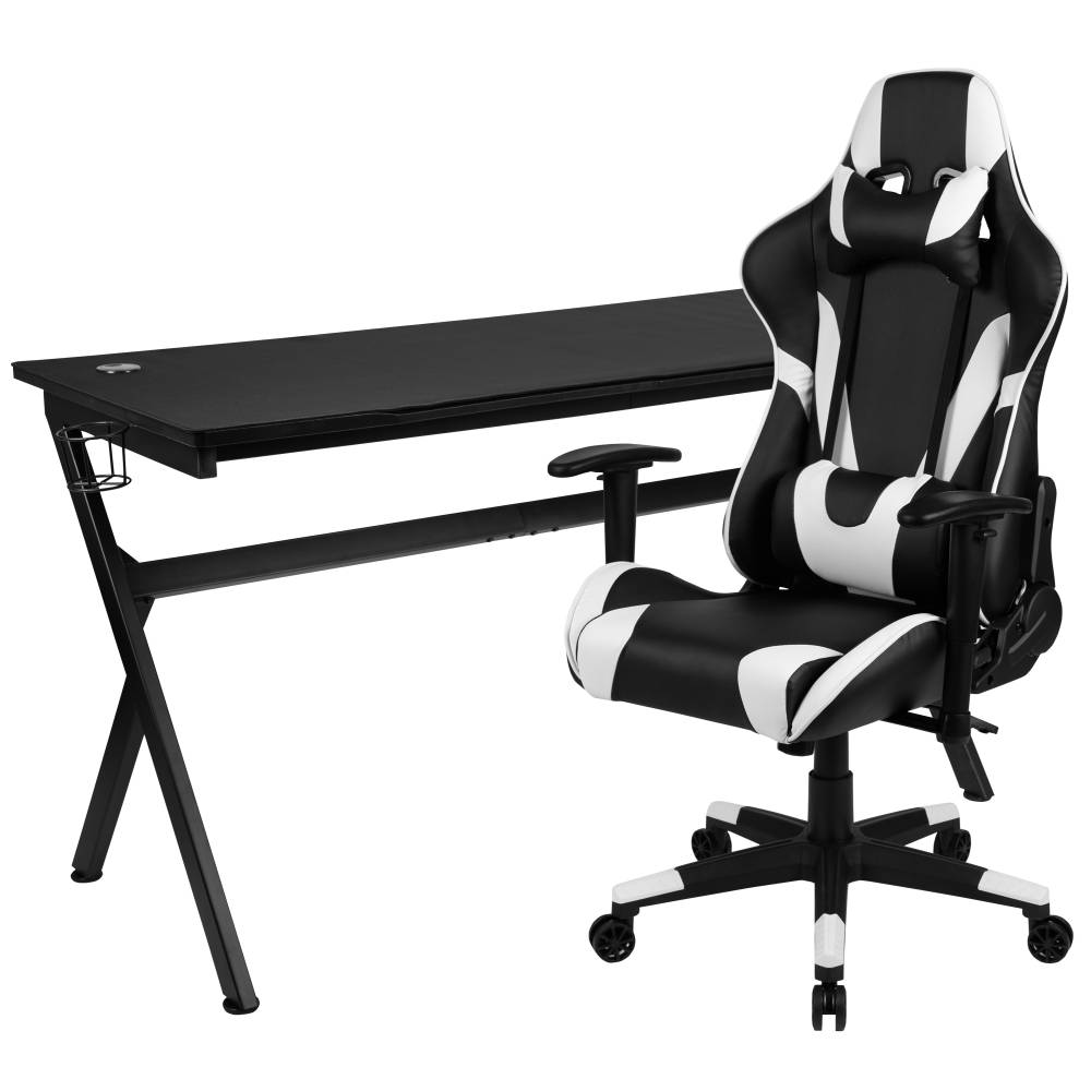 Black Gaming Desk & Chair Set