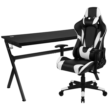 Black Gaming Desk & Chair Set