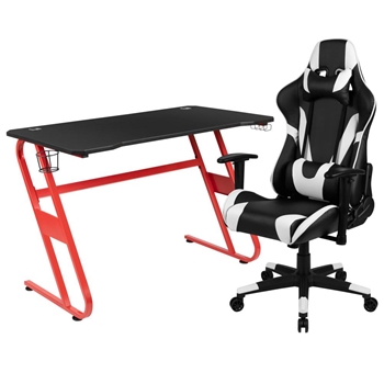 Red Gaming Desk and Chair Set