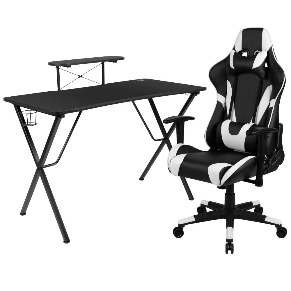 Black Gaming Desk & Chair Set