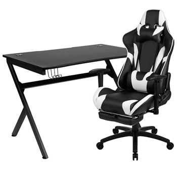 Black Gaming Desk & Chair Set