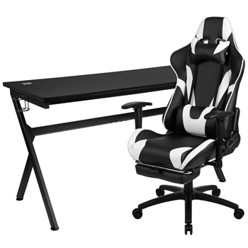 Black Gaming Desk & Chair Set