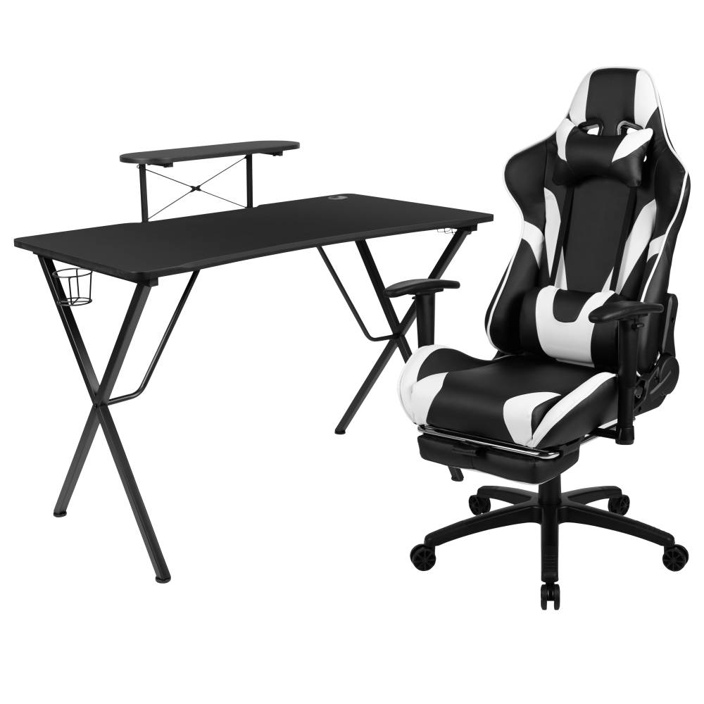 Black Gaming Desk & Chair Set