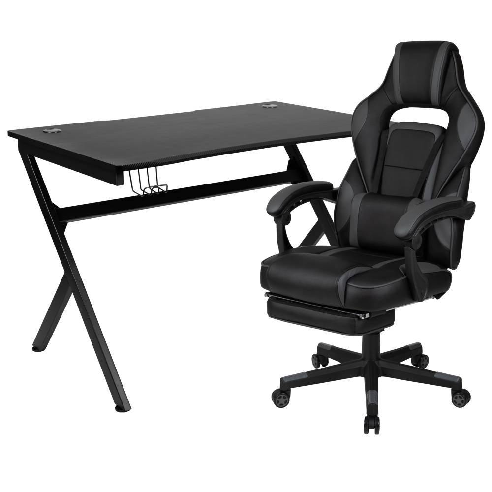 Black Gaming Desk & Chair Set