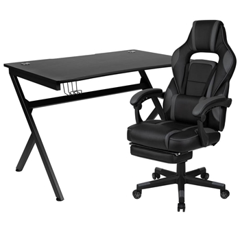 Black Gaming Desk & Chair Set