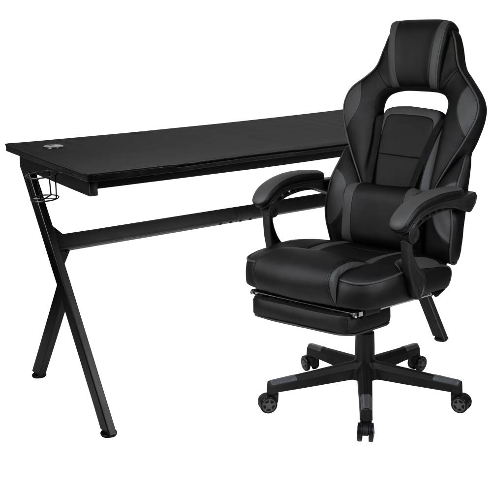 Black Gaming Desk & Chair Set