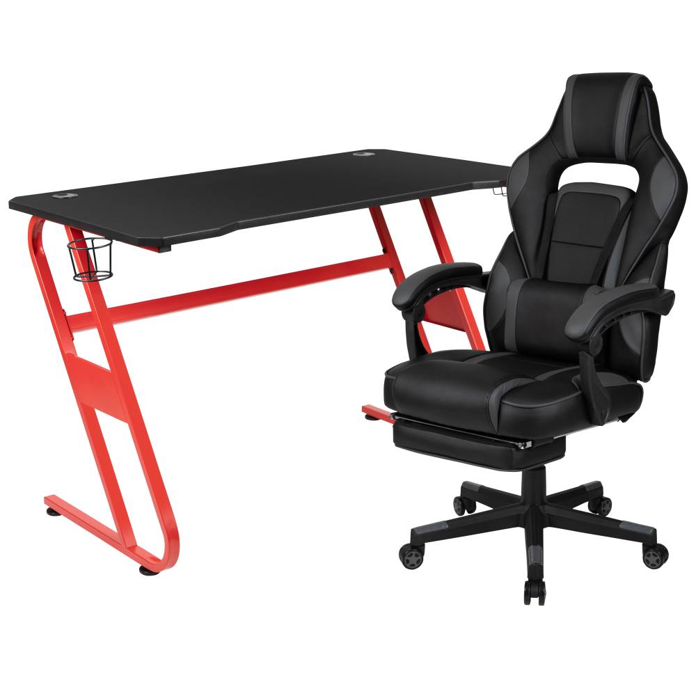 Red Gaming Desk & Chair Set