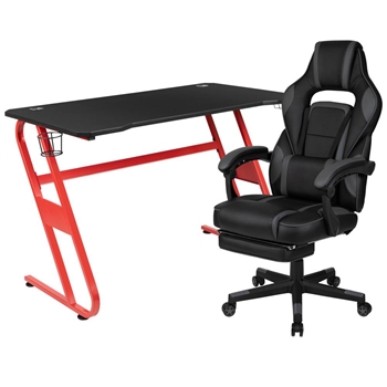 Red Gaming Desk & Chair Set