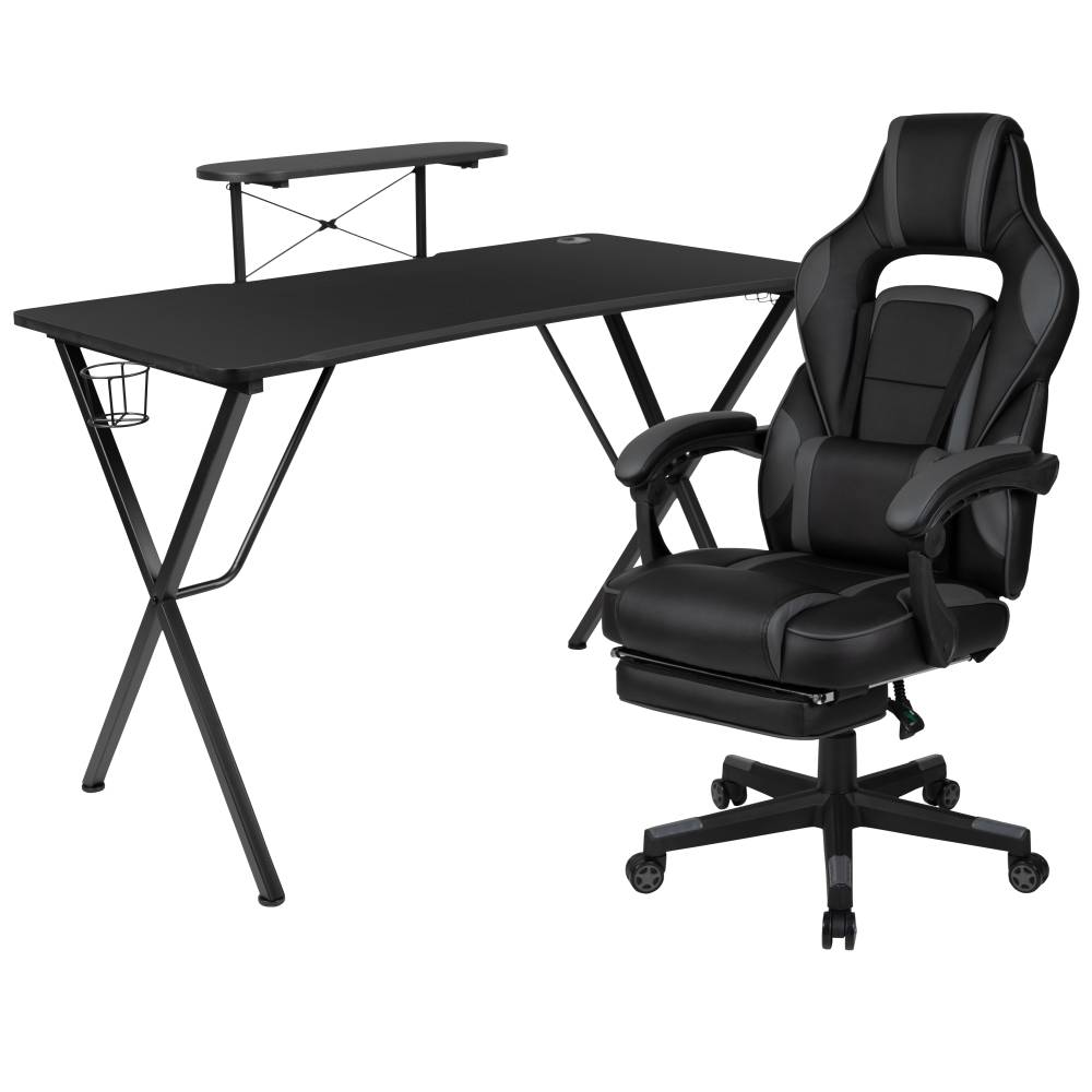 Black Gaming Desk & Chair Set