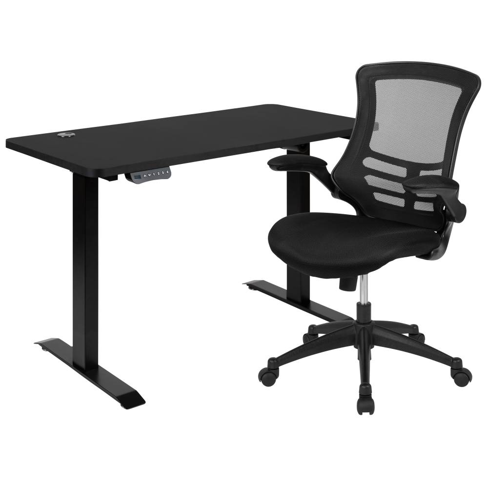 Black Electric Desk & Chair