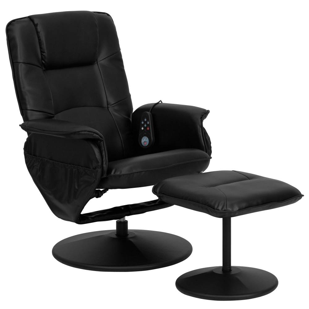 Massage Black Leather Recliner