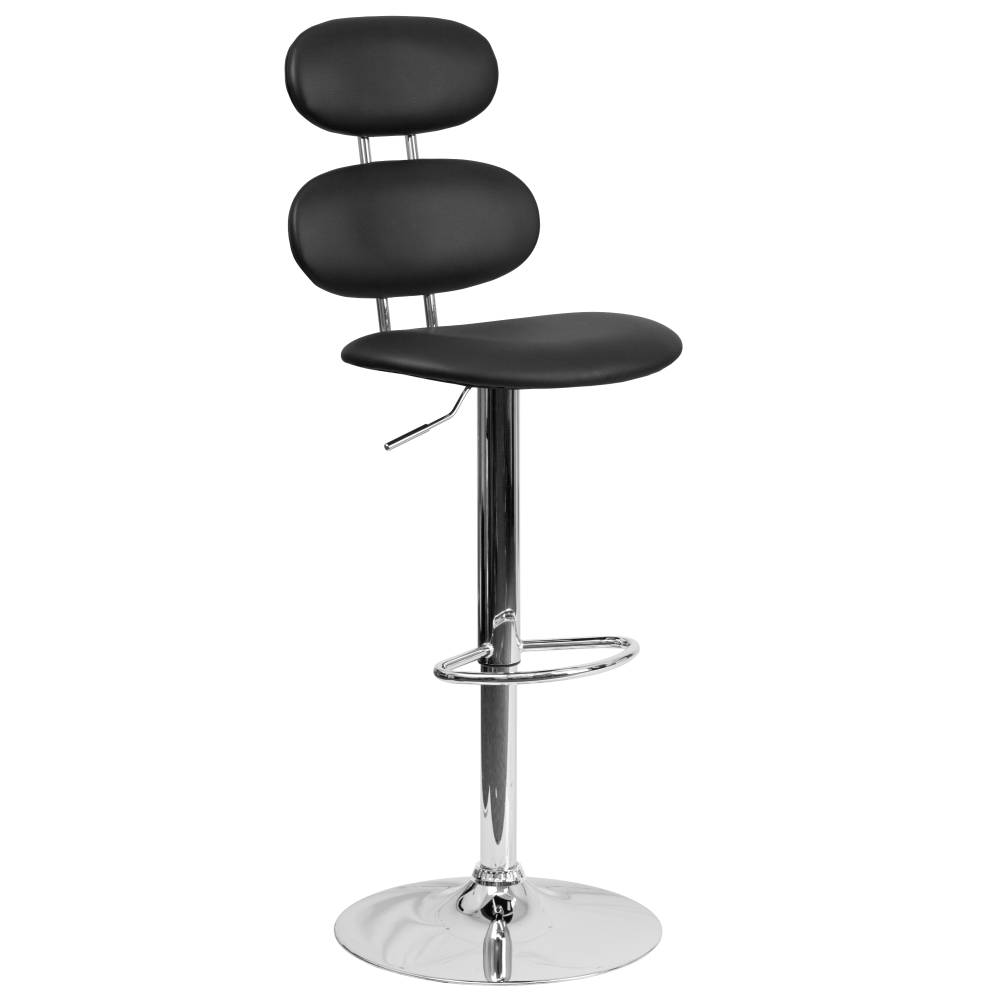 Black Vinyl Barstool