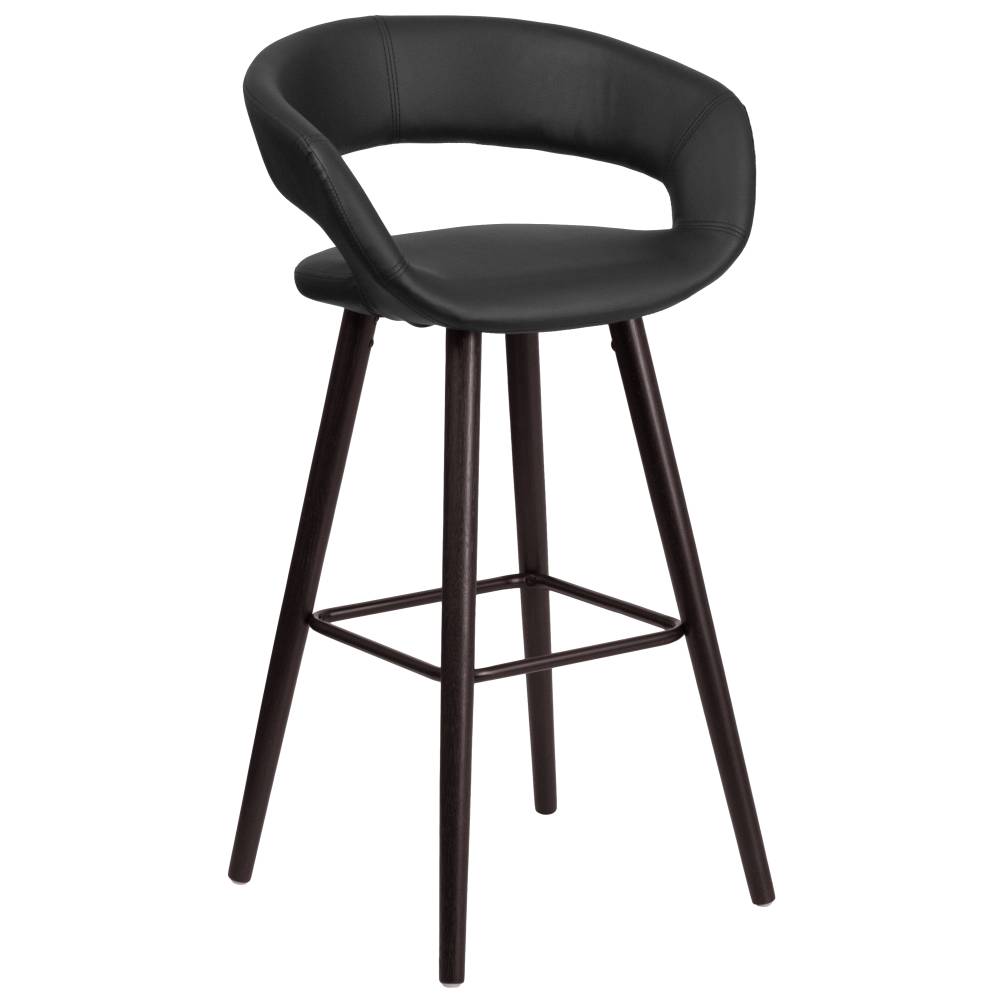 29"H Black Vinyl Barstool