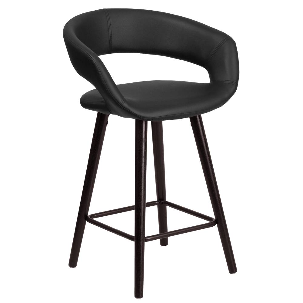 24"H Black Vinyl Counter Stool