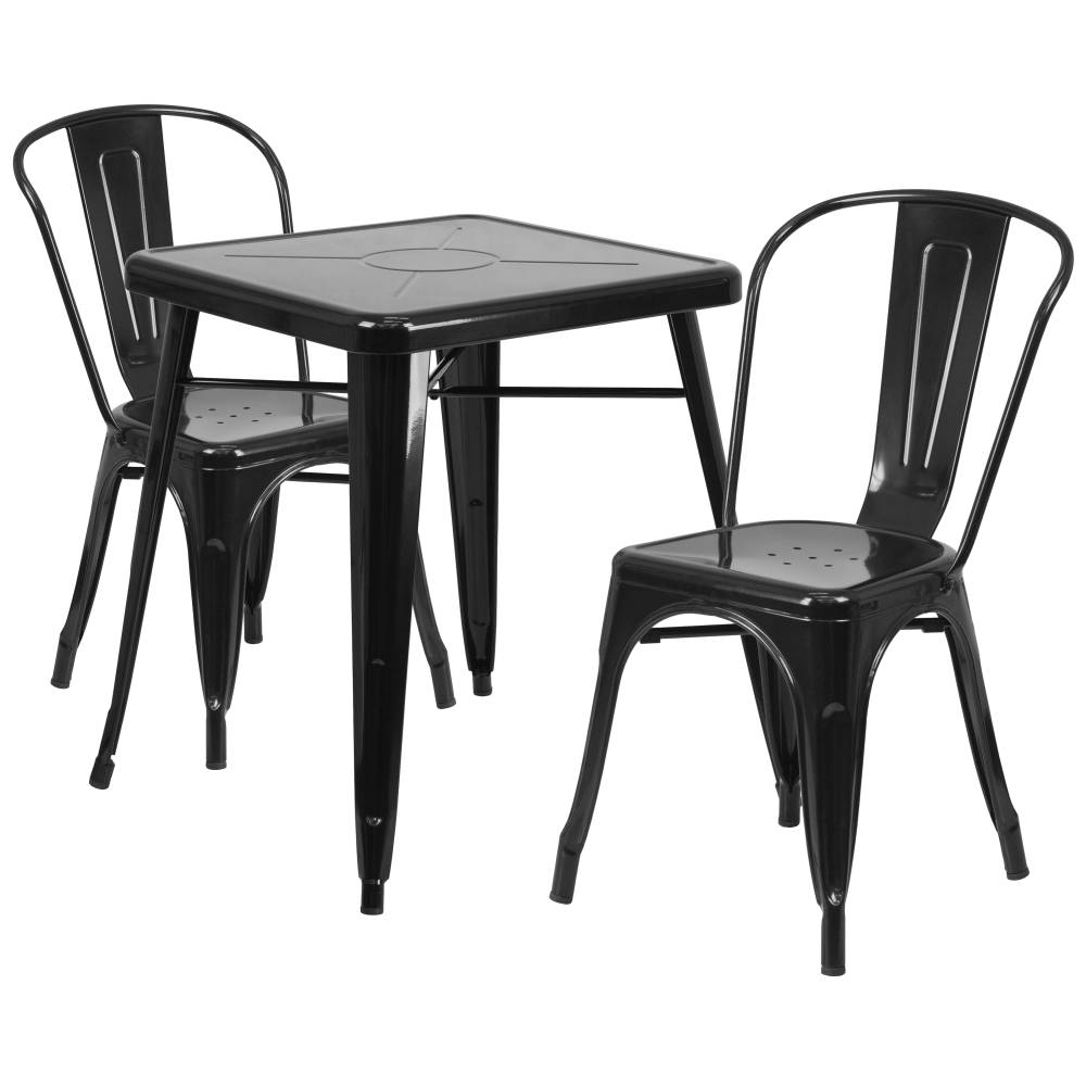 23.75SQ Black Metal Table Set