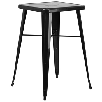 23.75SQ Black Metal Bar Table