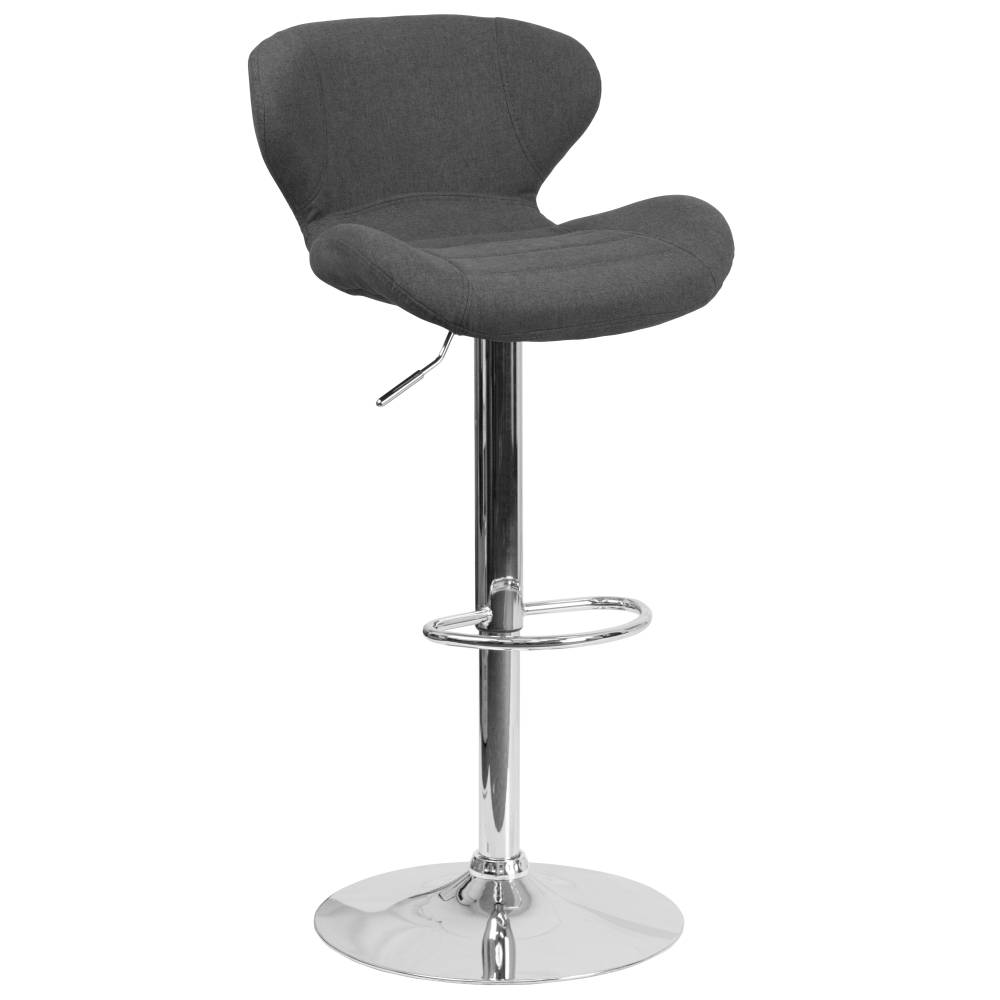 Charcoal Fabric Barstool