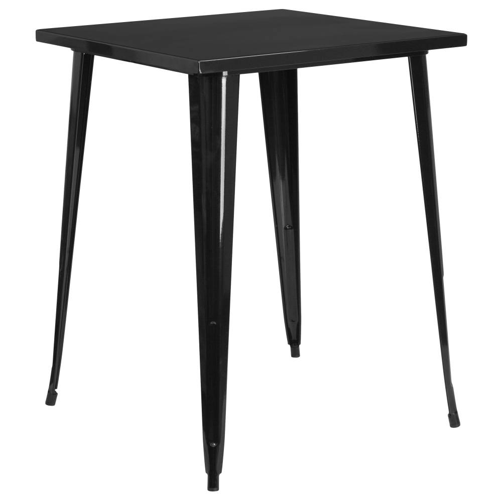 31.5SQ Black Metal Bar Table