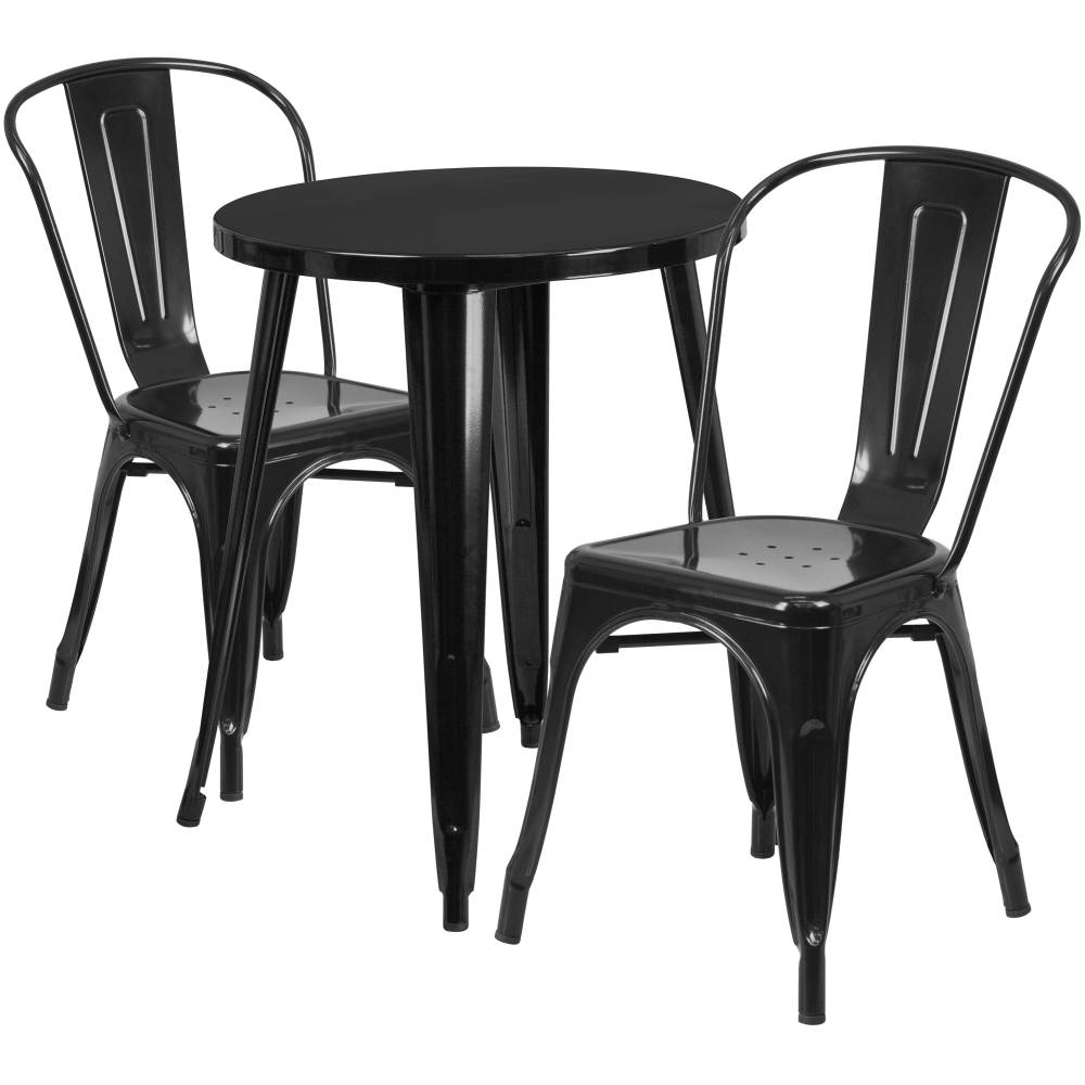 24RD Black Metal Table Set