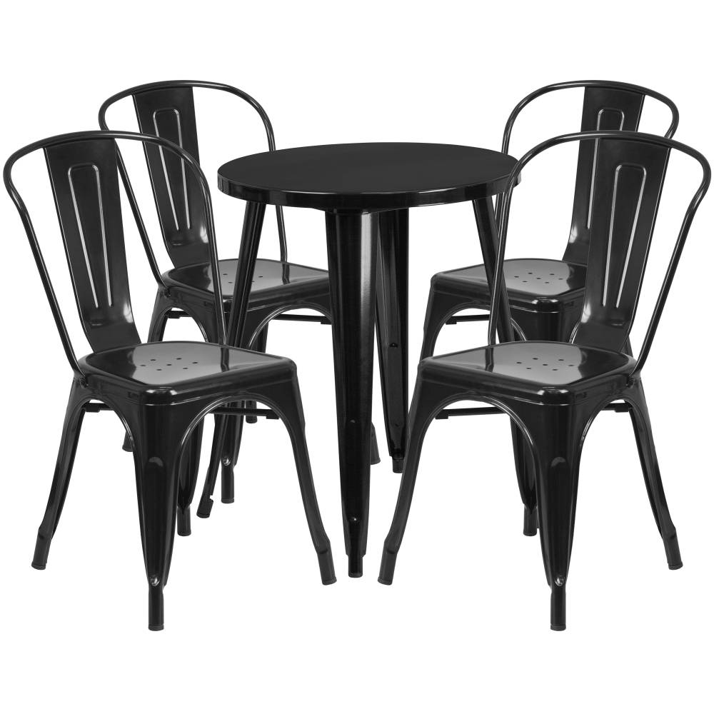 24RD Black Metal Table Set