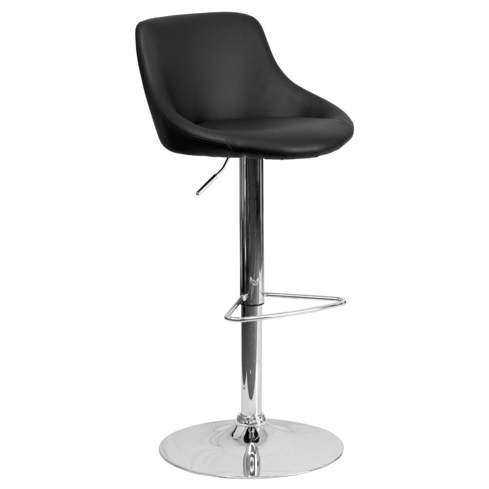 Black Vinyl Barstool