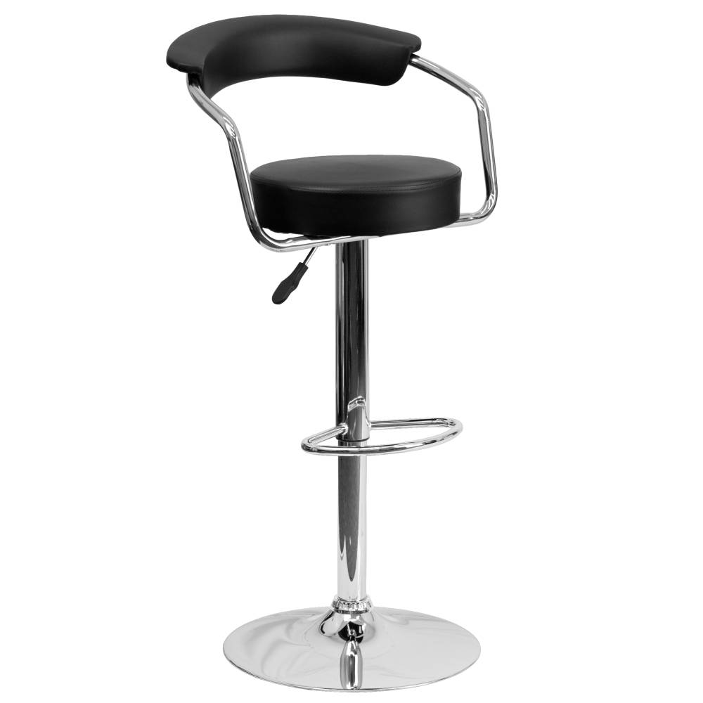 Black Vinyl Barstool