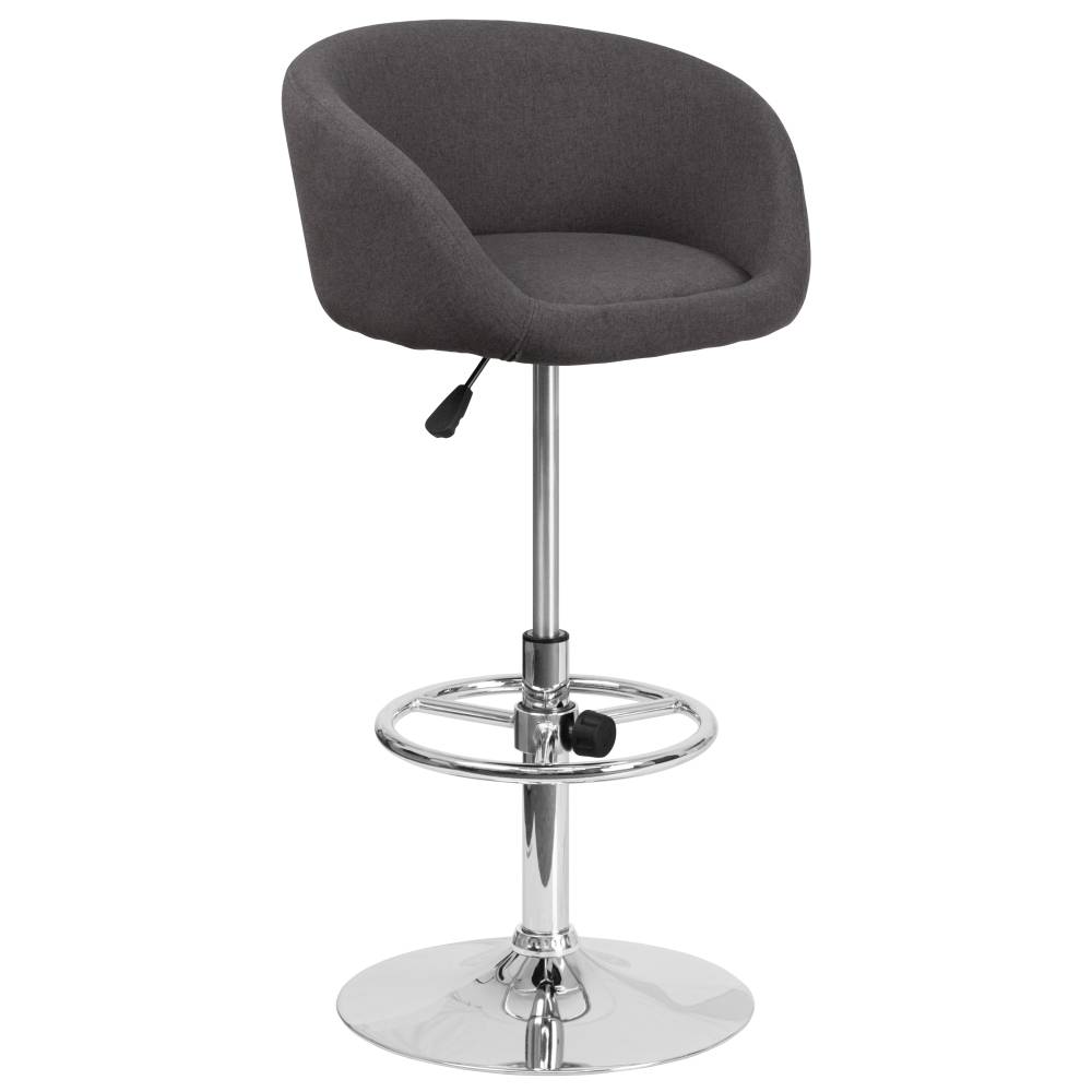 Charcoal Fabric Barstool