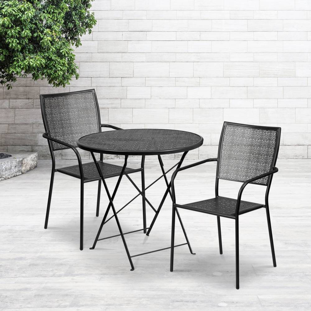 30RD Black Fold Patio Set