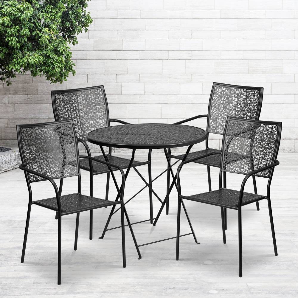 30RD Black Fold Patio Set