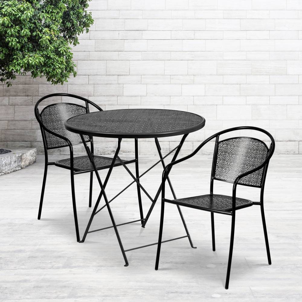 30RD Black Fold Patio Set