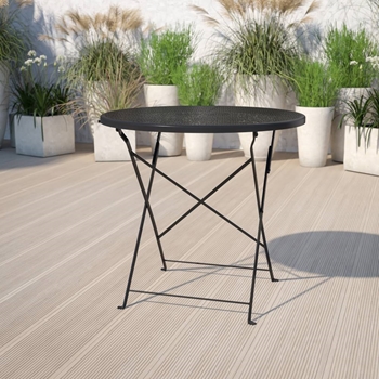 30RD Black Folding Patio Table