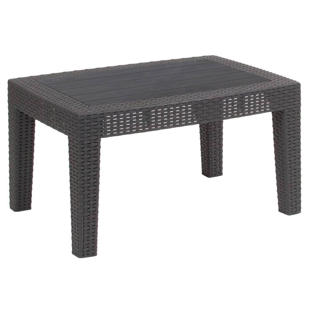 Dark Gray Rattan Coffee Table