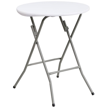 24RND White Plastic Fold Table