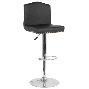 Black Leather Barstool