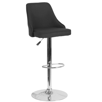 Black Fabric Barstool