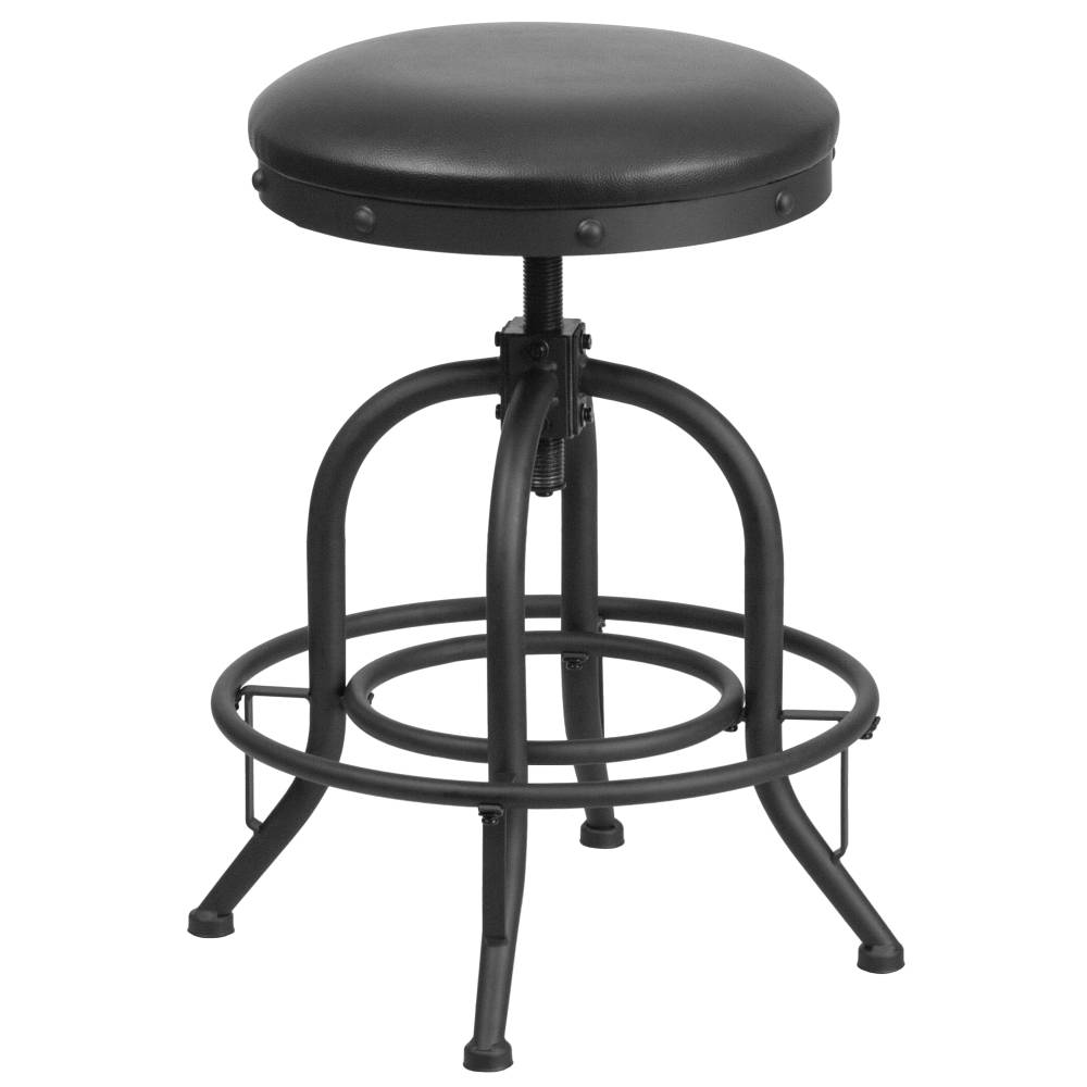 24"H Black Swivel Lift Stool