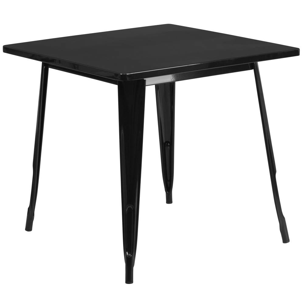 31.5SQ Black Metal Table