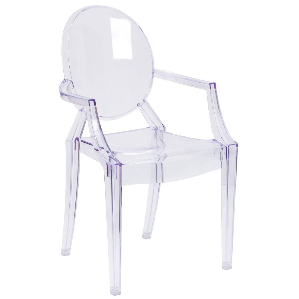 Clear Stacking Side Arm Chair