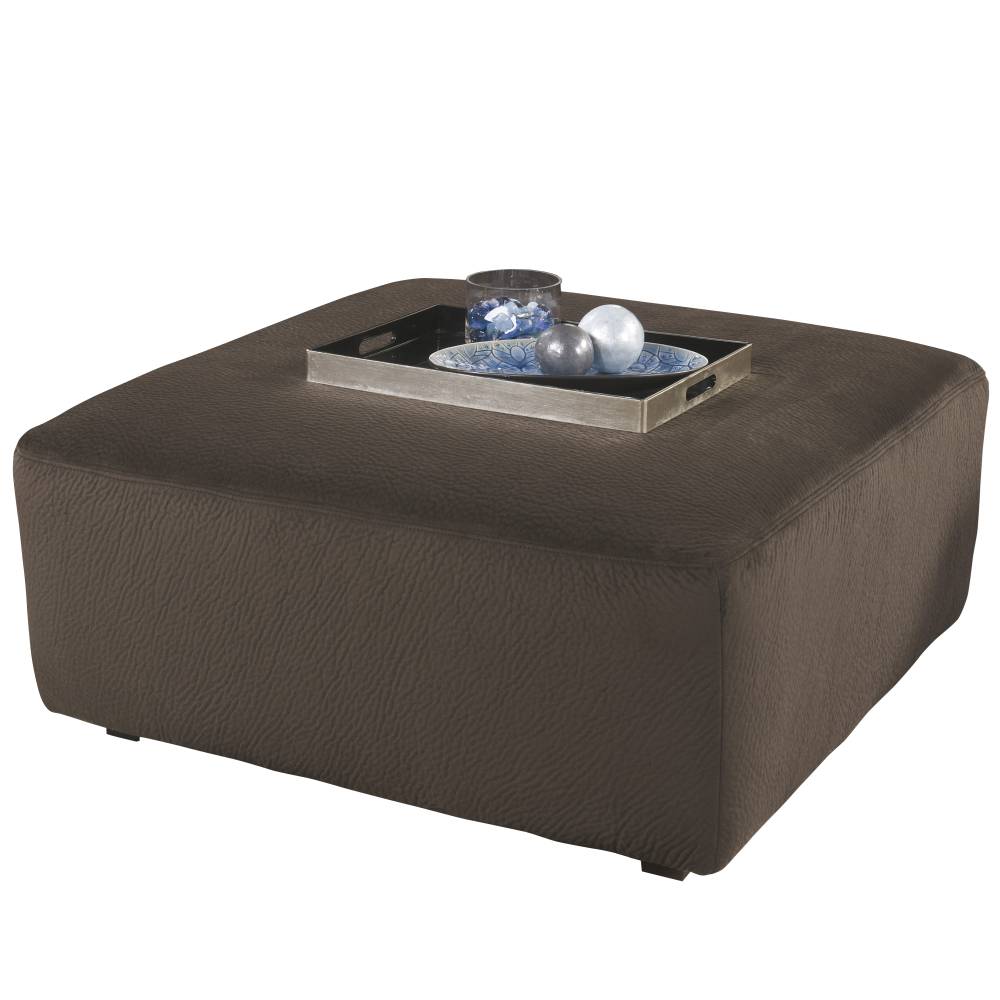 Chocolate Fabric Ottoman