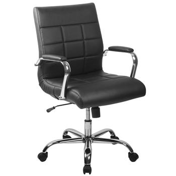 Black Mid-Back Vinyl Chair